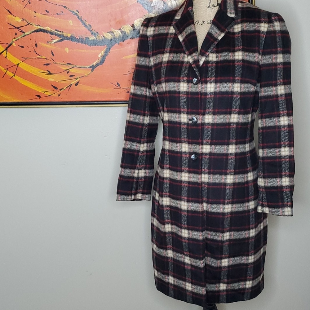 Vintage Jones Wear Plaid Wool Blend Jacket